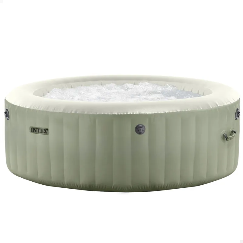 Spa hinchable INTEX Bubble Massage Verde Oliva 4 personas D196x71 cm - Jardín
