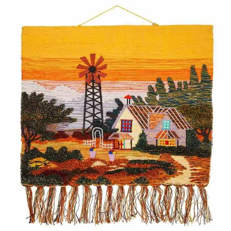 Tapiz de yute tejido decorativo 100x80cm - Decoración