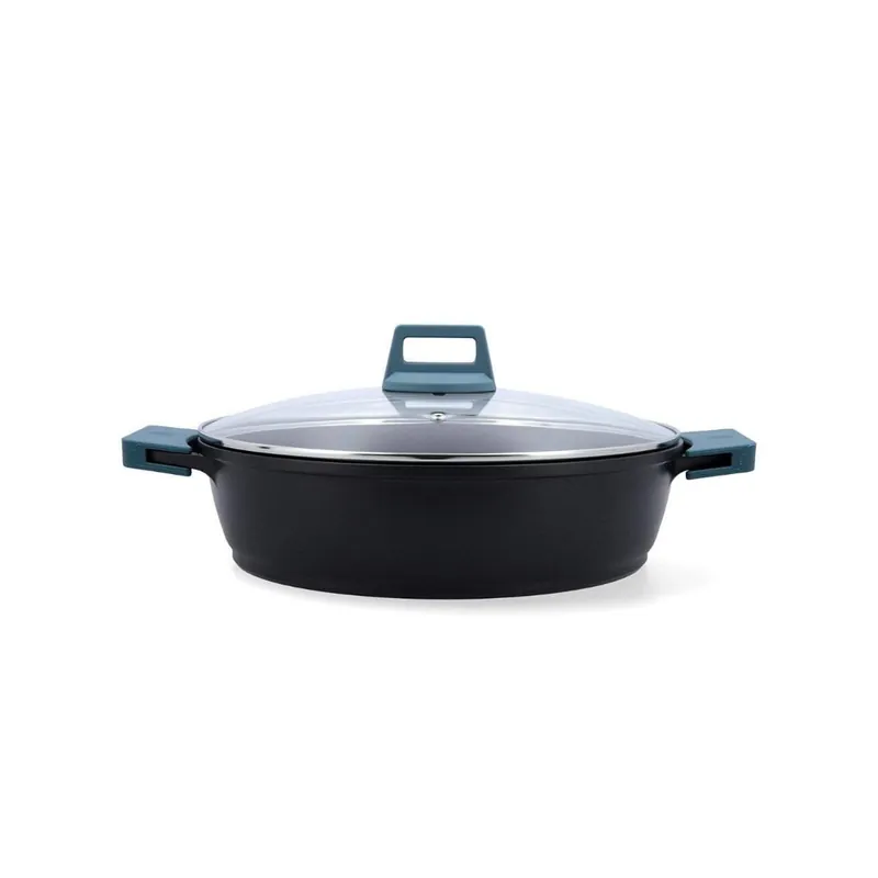 Tartera Confort Quid con tapa aluminio fundido azul/negro Ø32 cm - Cocina