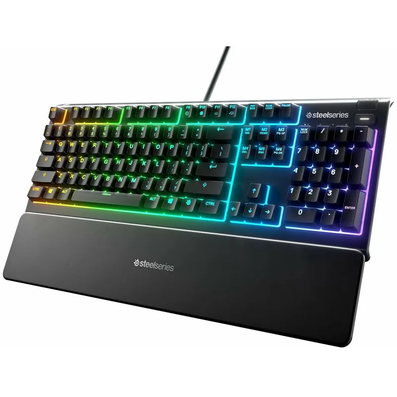 Teclado Gaming SteelSeries Apex 3 Negro Qwerty Portugués - Electrónica