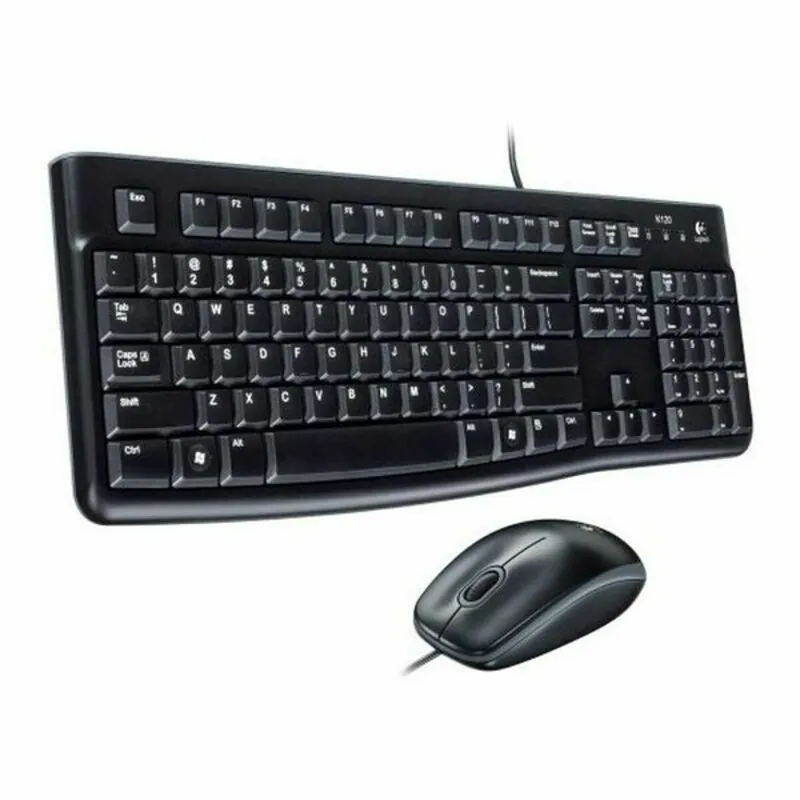 Teclado y Ratón Logitech Desktop MK120 USB Negro Italiano - Electrónica