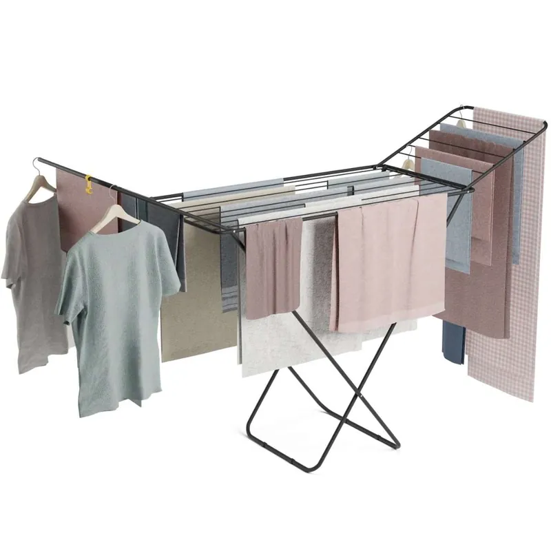 Tendedero Plegable Stand V20 Newlux Blanco con Alas180x55x112 cm, 19m de Capacidad - Electrodomésticos