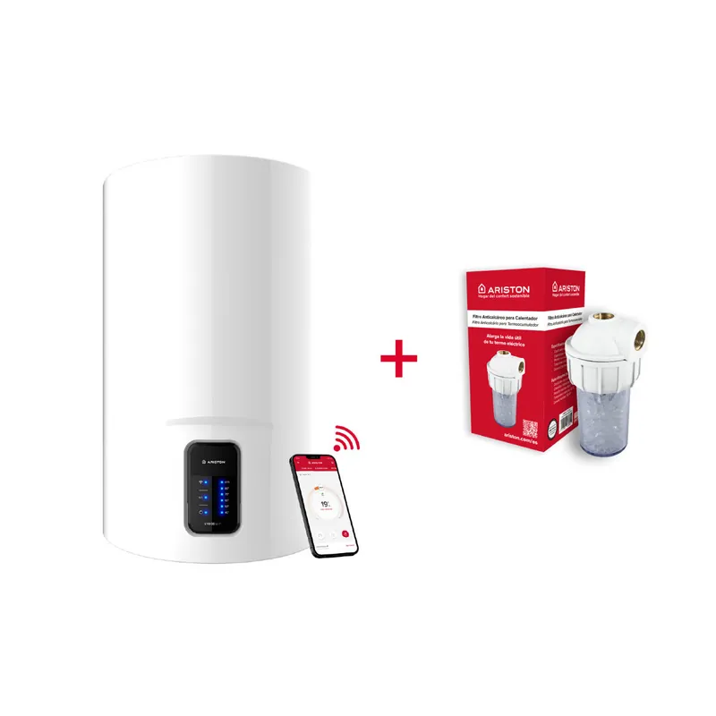 Termo eléctrico, Ariston, Lydos Wifi 100 litros + Filtro Antical, Clase Energetica B - Electrodomésticos