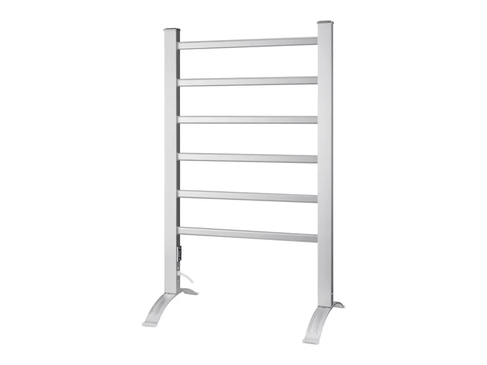 Toalleros eléctrico con protección IP22 y 100 W. Actúa como secador de toallas. calentador de prendas y a la vez servirá de apoyo a tu sistema de calefacción. Dispone de termostato y está fabricado en aluminio color plata. Mide 70x10.5x53 cm y dispone de - Baño