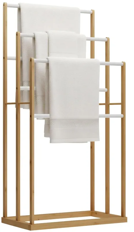 Perchero de toallas Malami Madera Natural 24X42X82 cm - Baño