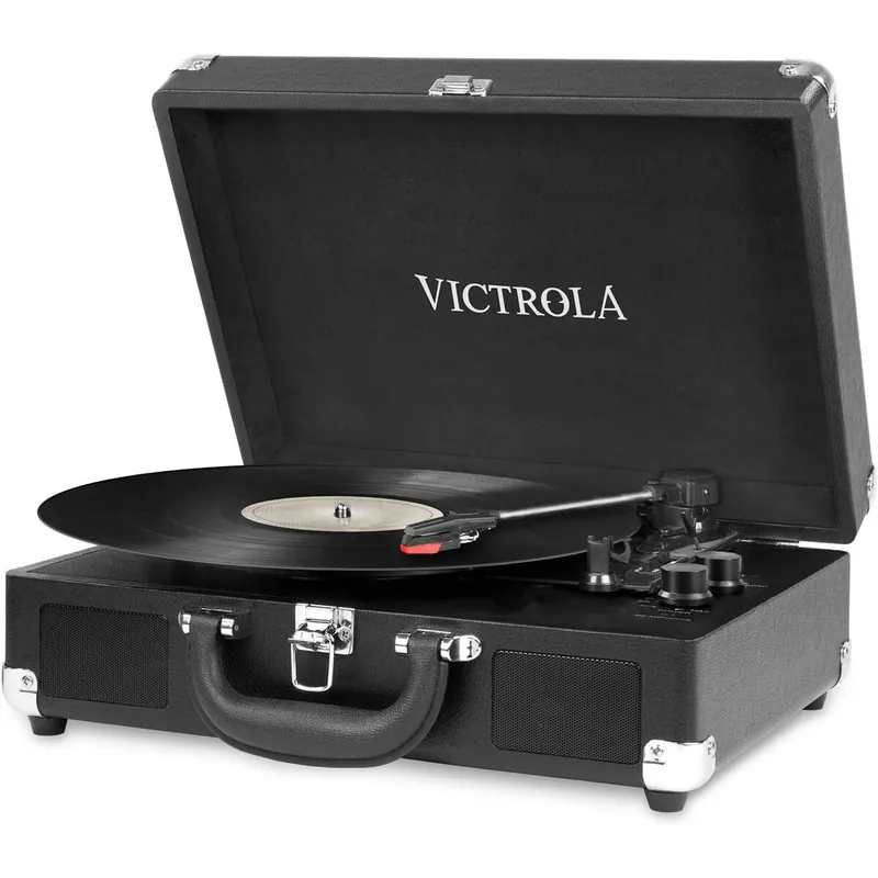 Tocadiscos portátil con Bluetooth y Altavoces Victrola Journey tres velocidades de reproducción 33 1/3, 45 y 78 RPM - Electrónica