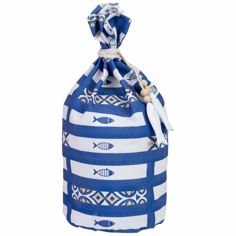 Tope de puerta de algodón marinero azul 12x12x26 cm - Decoración