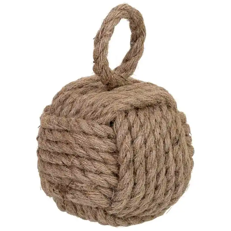 Tope de puerta de algodón beige 14x14x27 cm - Decoración