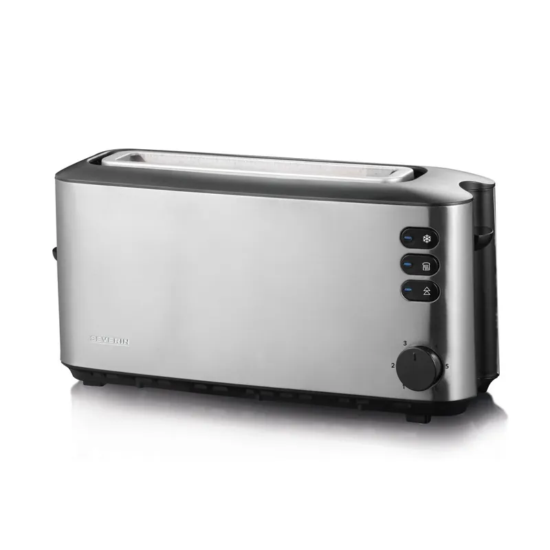 SEVERIN - Tostadora automática con soporte para panecillos, 1000 W, Acero Inoxidable/ Negro AT 2515