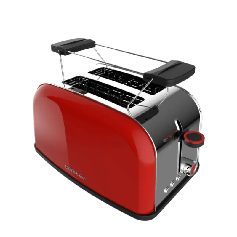 Tostador vertical Cecotec Toastin' Time 850W diseño vintage ranura corta red - Electrodomésticos