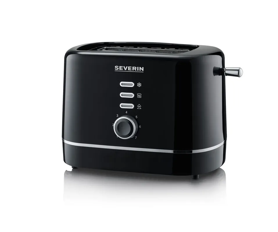 SEVERIN - Tostadora automática, 850 W, 2 Ranuras Cortas, Carcasa de toque frio, Color Negro AT 4321