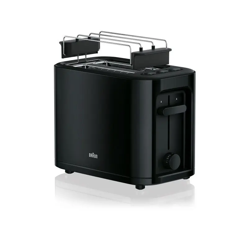 Braun Tostadora De Pan HT3010BK PurEase. 1000 W. Tuesta, Recalienta Y Descongela. Dos Ranuras. 7 Niveles De Tostado. Color Negro - Electrodomésticos