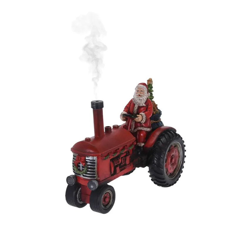 Well Home Tractor Papá Noel con Pulverizador de nieble, Sonido y Luces LED Multicolores - Decoración