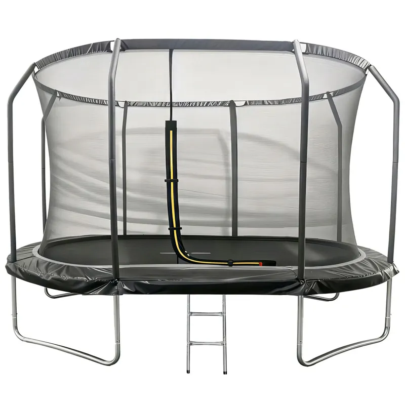 Trampolín ovalado 366x244cm negro SYDNEY + red y escalera - Jardín