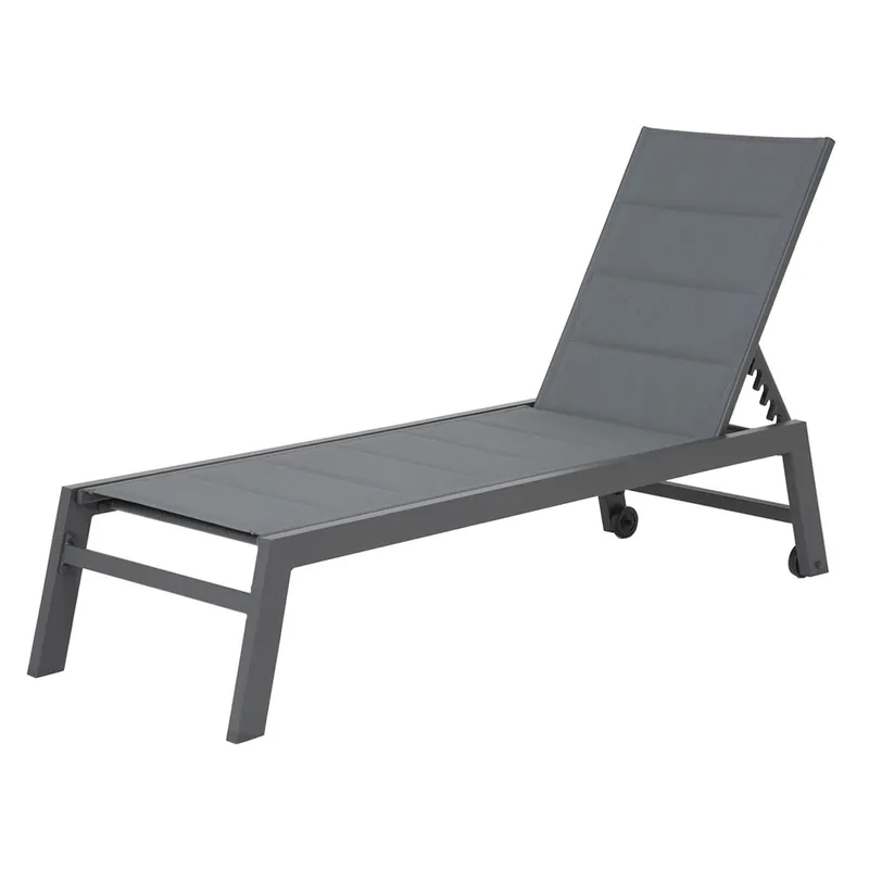 Tumbona BARBADOS de textileno azul oscuro - aluminio antracita