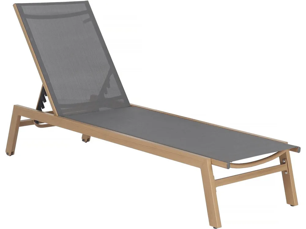 Tumbona de aluminio "Elysia" efecto madera - Gris