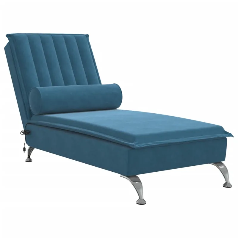 vidaXL Sofá diván de masaje con cojín de terciopelo negro - Sofás sillones puffs