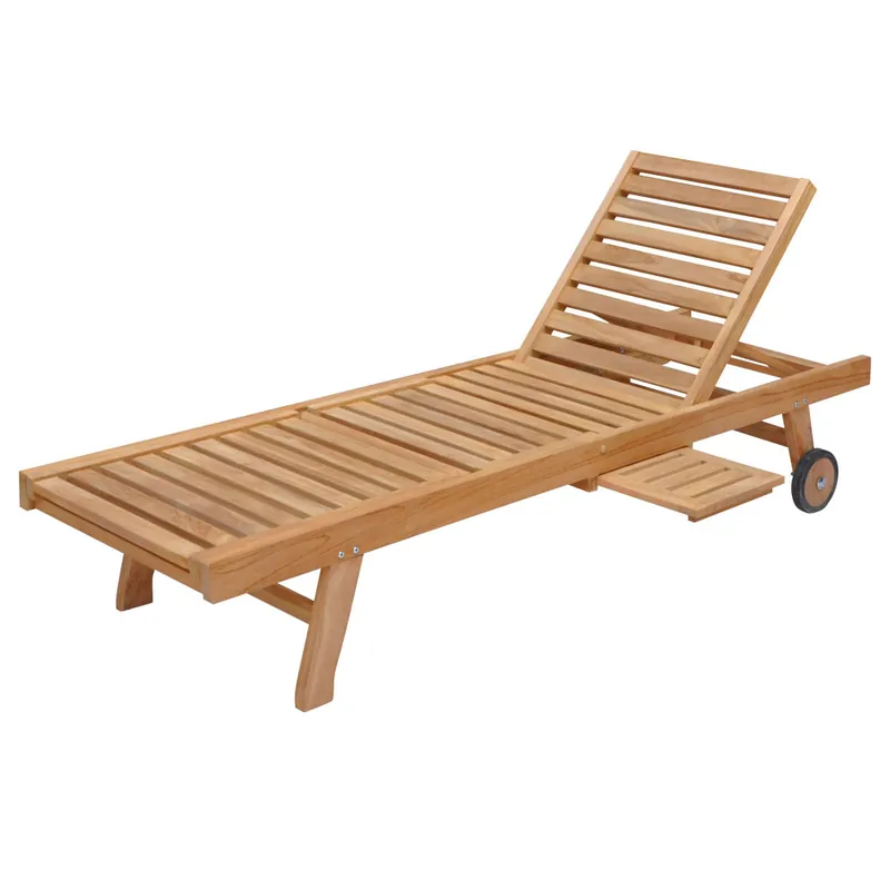 Tumbona de teca plegable LOMBOK madera clara - Jardín