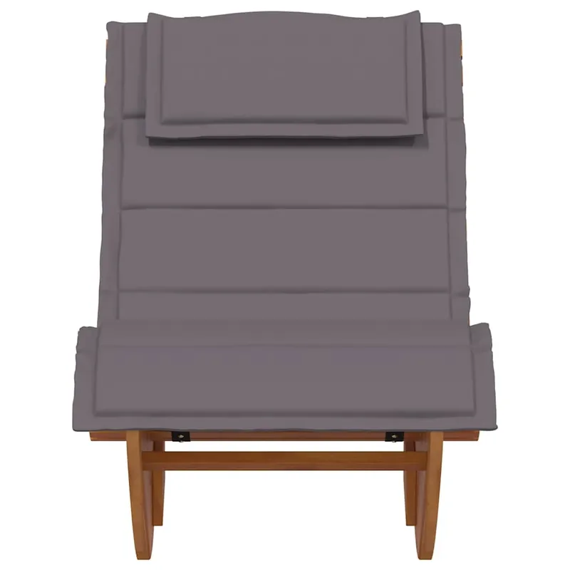 Tumbona mecedora Mazaneda madera de acacia gris oscuro 74x154x60 cm - Jardín