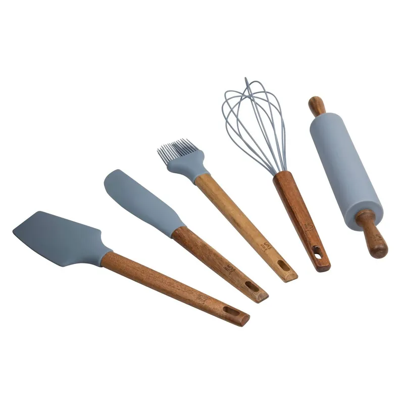Set de 5 Utensilios de Cocina de Silicona y Madera de Acacia NOIA San Ignacio
