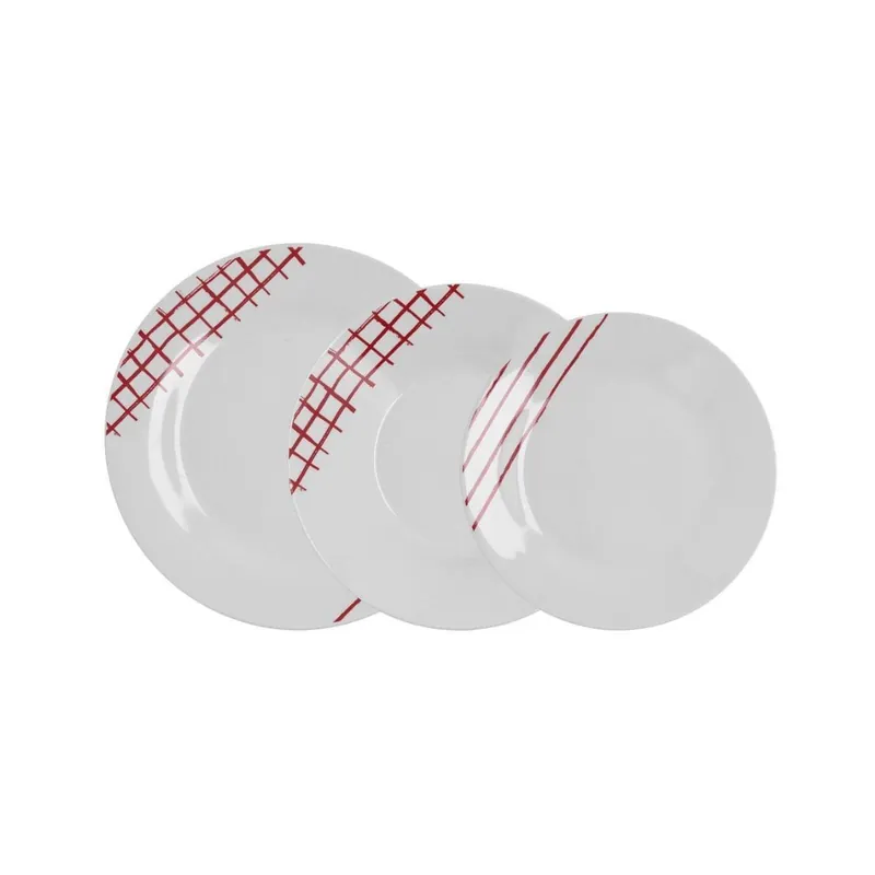Vajilla Kansas Quid 18 piezas 6 servicios porcelana azul - Cocina
