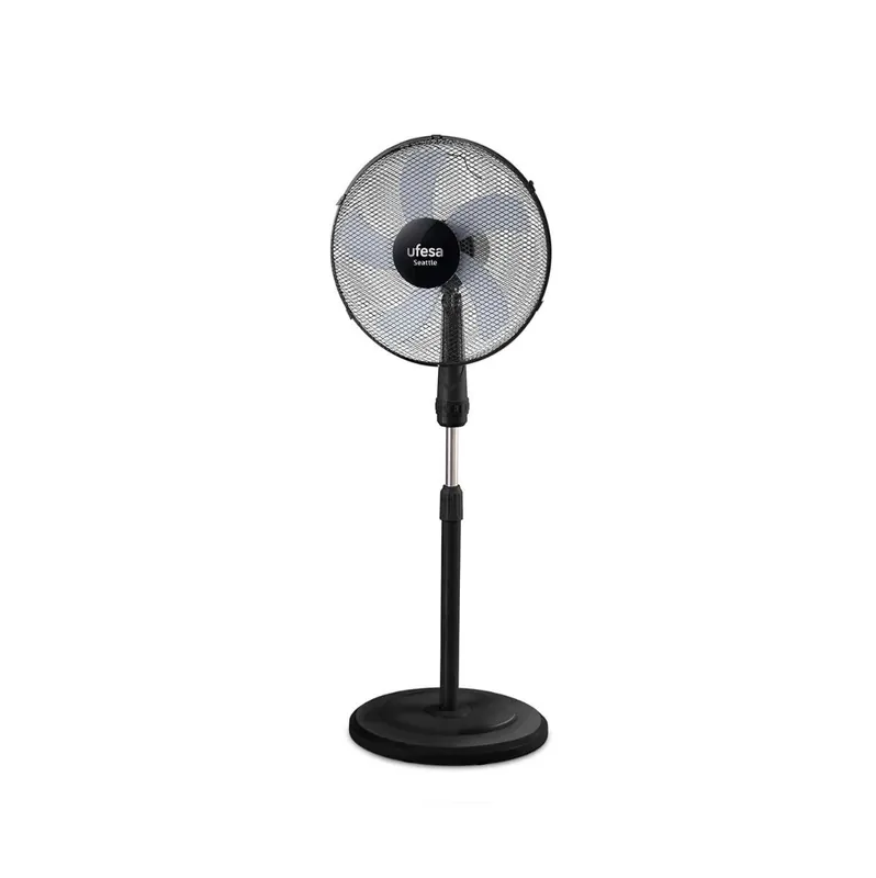 Ventilador de pie Ufesa Seattle 50W 3 velocidades 5 aspas negro Ø40 cm - Electrodomésticos