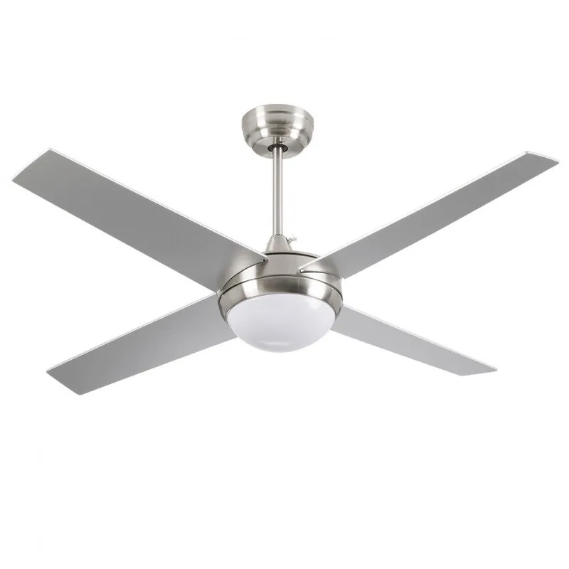 Ventilador de Techo con Luz 4 Aspas 56W 6 Velocidades Montana Plateado Dayron - Electrodomésticos