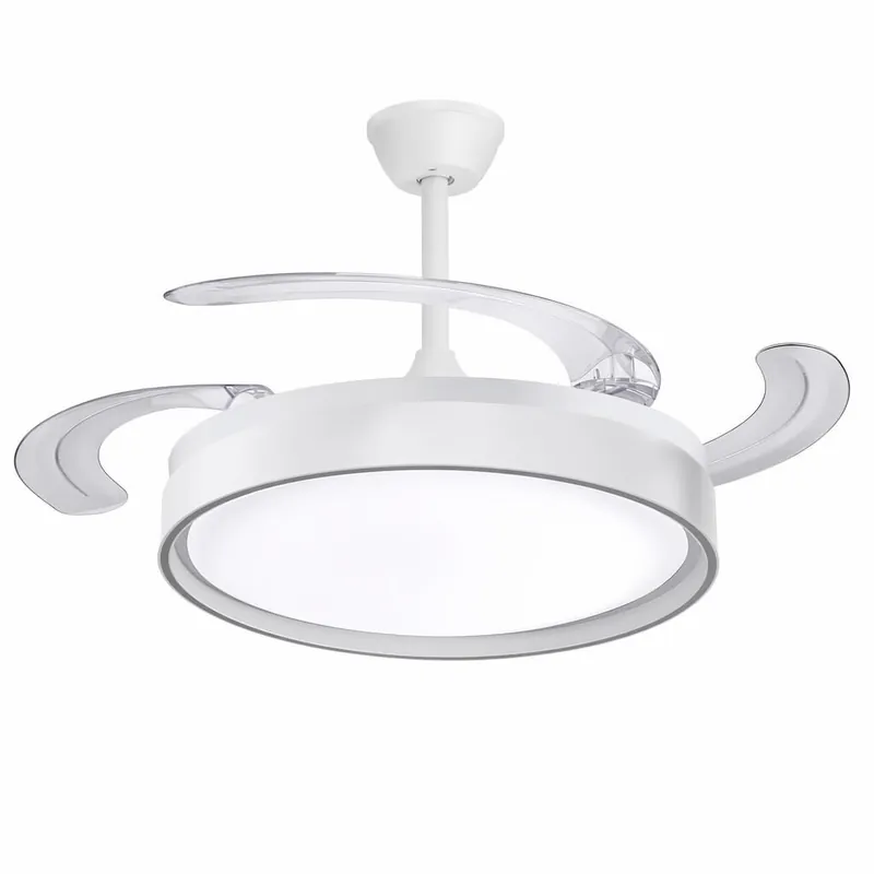 Ventilador de Techo con Luz Motor DC Ultra Silencioso con Aspas Plegables LED 70W Blanco - Electrodomésticos