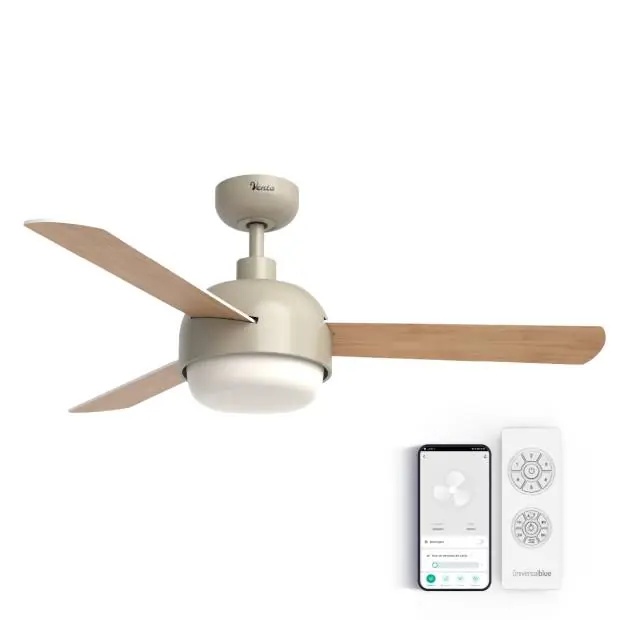 Ventilador de Techo Retro Silencioso con WiFi Crema | UNIVE - Electrodomésticos