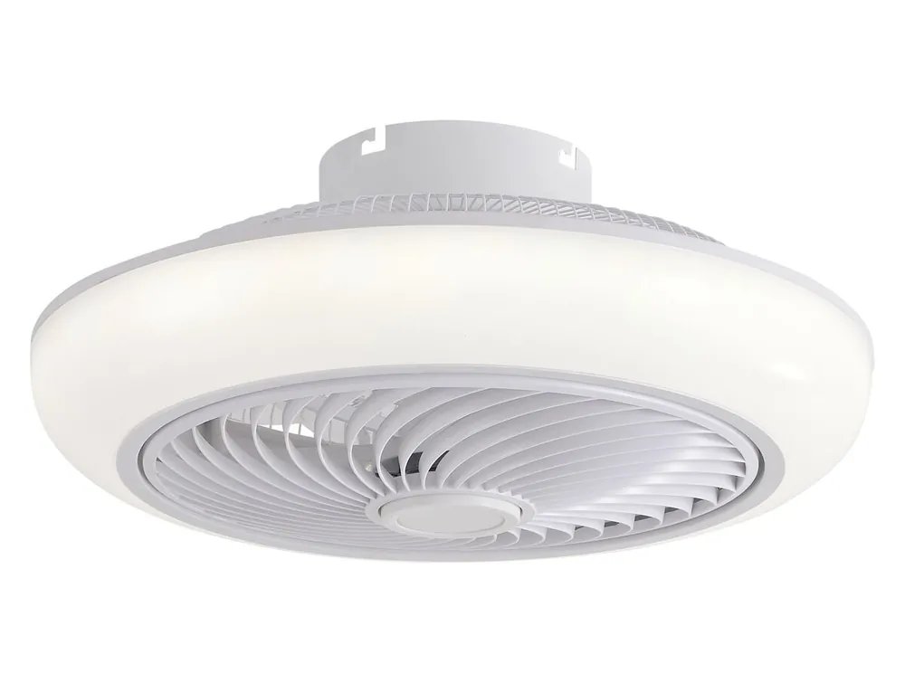 Ventilador de techo Lampara LED con rejilla. Control con Mando distancia o trav?s de App por Bluetooth. Tres tipos de luz LED: Fria. Natural o Calida. Graduacion niveles intensidad de luz Luz: 36W. Ventilador: 13W. Temporizador. Ventilador con 6 velocidad - Electrodomésticos