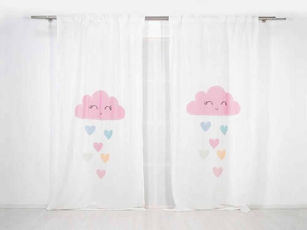 Visillo translúcido Nube Hadas con motivo infantil Nube Nube Hadas - Blanco - 140x260