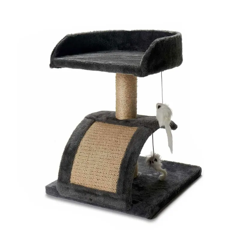 WELL HOME - Árbol para gatos con rascadores de sisal, plataforma y caseta 31x12x34,5cm