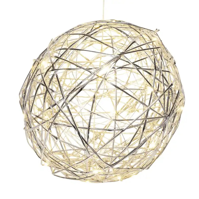 Well Home Bola Navideña Luminosa con 40 Luces LED en blanco cálido Ø25cm - Decoración
