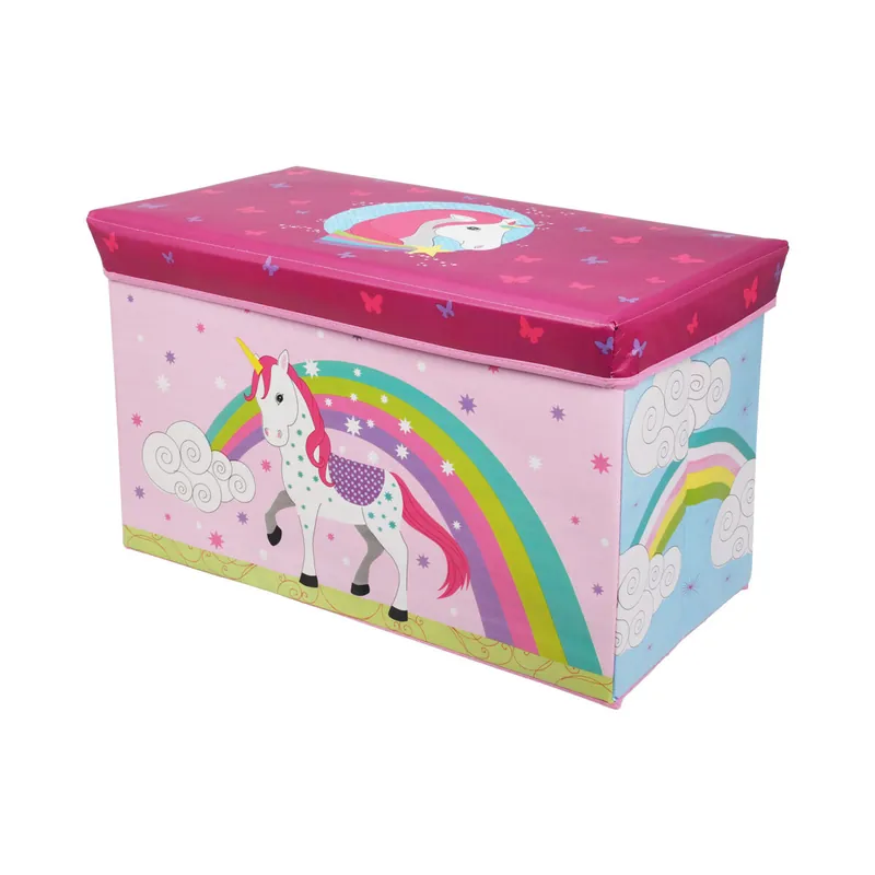 Well Home Caja de almacenamiento MDS con tela no tejida, diseño unicornio 60x30x35cm - Decoración