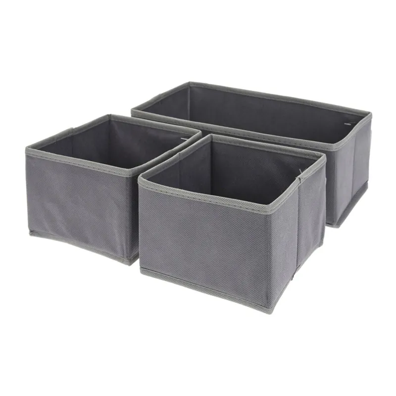Well Home Conjunto de Organizador de 3 Piezas en Gris oscuro - Decoración