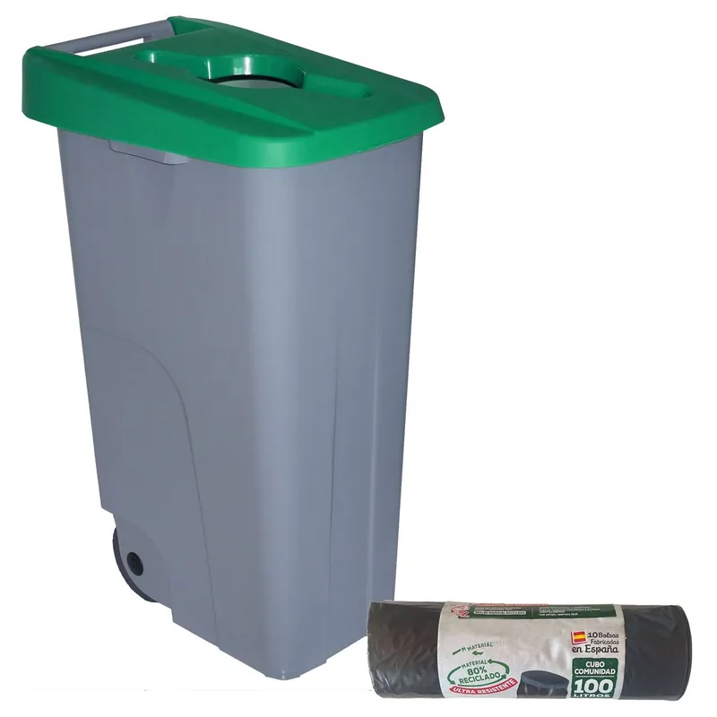 WELL HOME Contenedor Abierto 85L.Amarillo H.76cm+10 bolsas de basura 100L - Baño