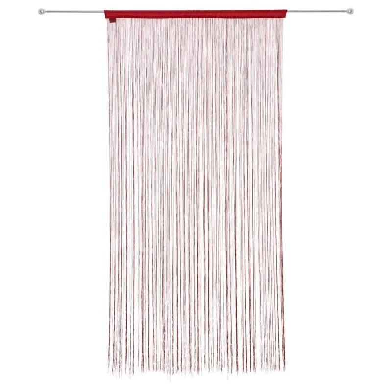 Well Home Cortina de Hilos 90x200cm en color Rojo Ligera y Moderna - Textil