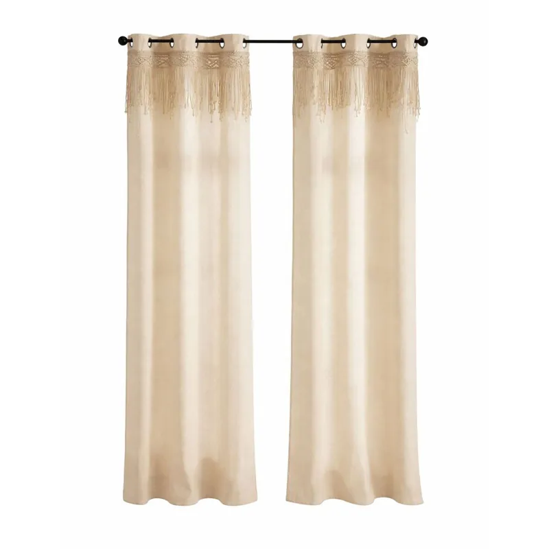 Well Home Cortina Ritual de Macramé 140x260cm, Decorativa estilo Boho - Textil