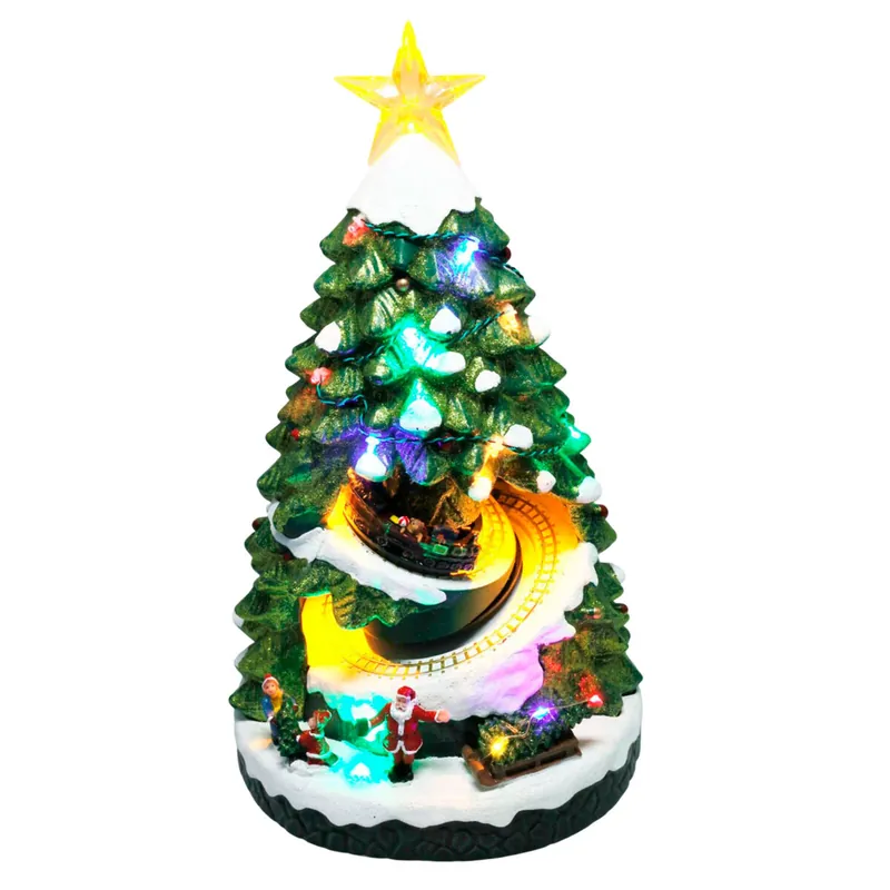Well Home Decoración Árbol Navideño con luces LED y movimiento 21x22,5x38,8cn
