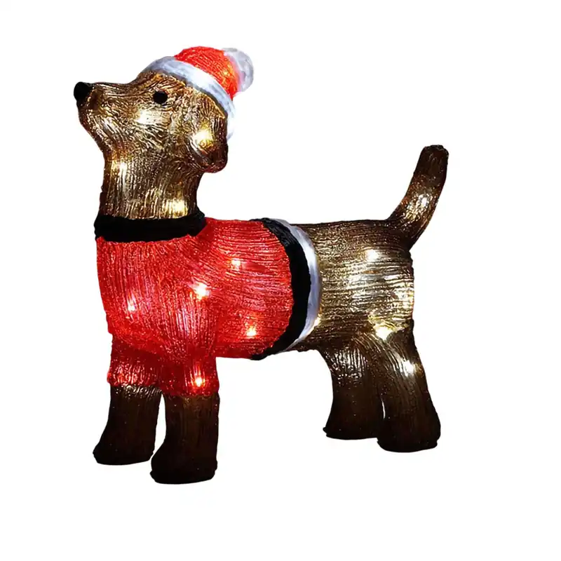 Well Home Decoración Navideña de Perrito de navidad con 40 Luces LED