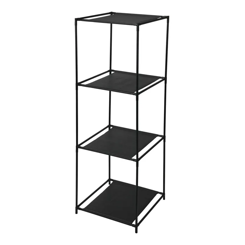 Well Home Estantería con 3 compartimentos de tela y tubos metálicos H.98cm - Muebles