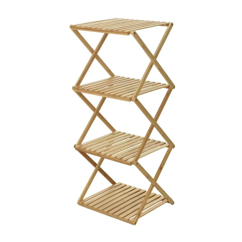 Well Home Estantería de Almacenamiento con 4 estantes en Bambú H.93,5cm - Muebles