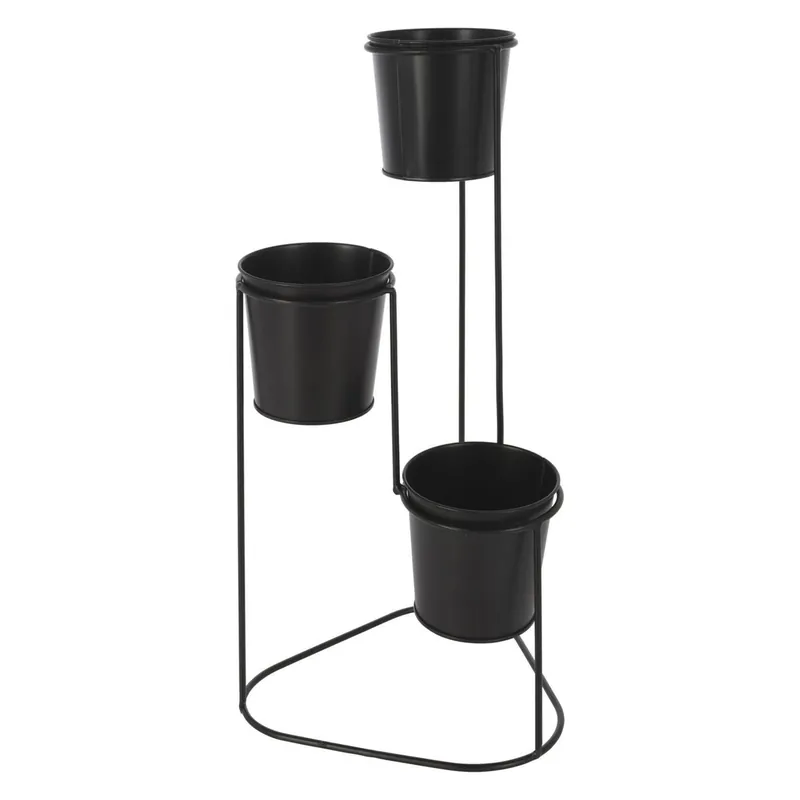 WELL HOME - Florero metálica con 3 macetas con marco