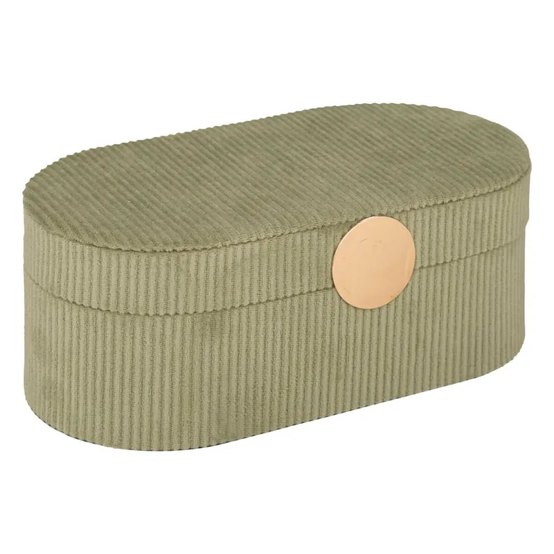 Well Home Joyero 'Enya' de terciopelo de diseño elegante y suave al tacto 25,5cm - Decoración