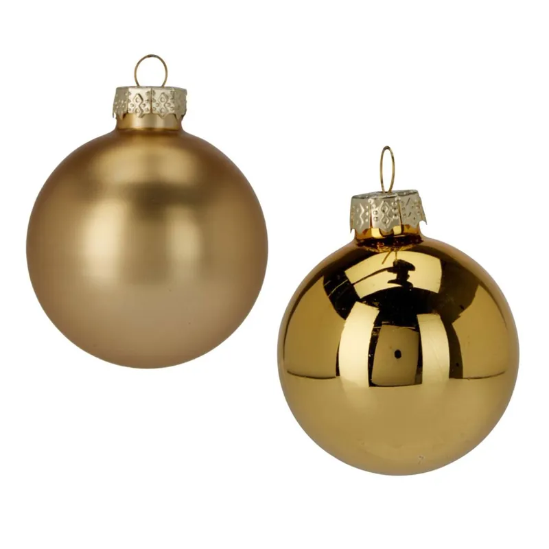 Well Home Juego de 16 Bolas de Navidad color Dorado Ø6cm - Brillantes y mate