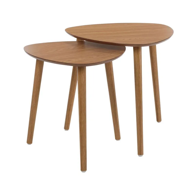 Well Home Juego de 2 mesas auxiliares con tablero de borde inclinado - Muebles
