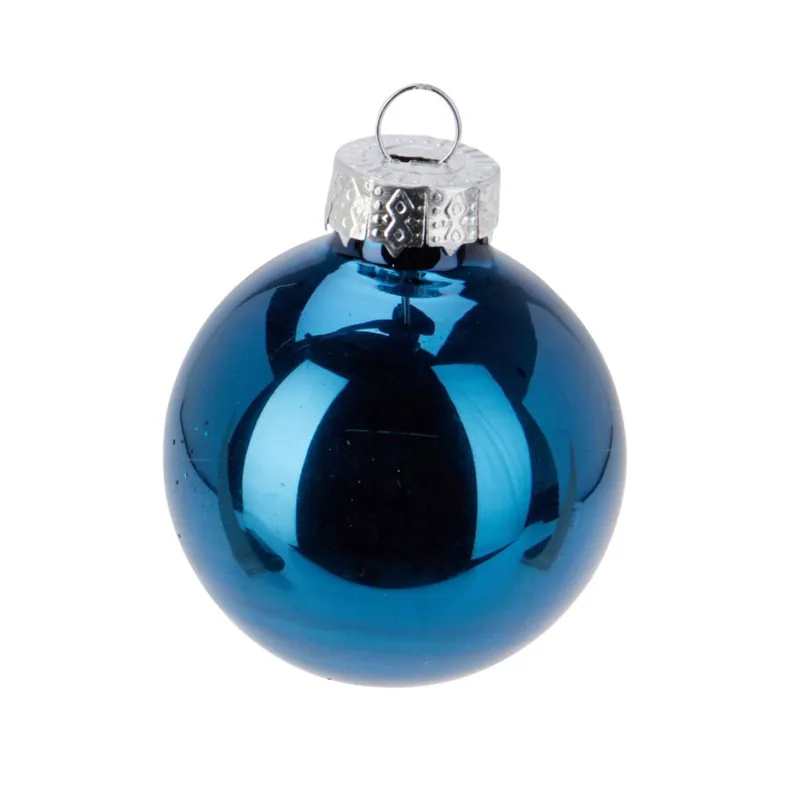 Well Home Juego de 25 Bolas de Navidad color Azul Ø2,5cm - Brillantes