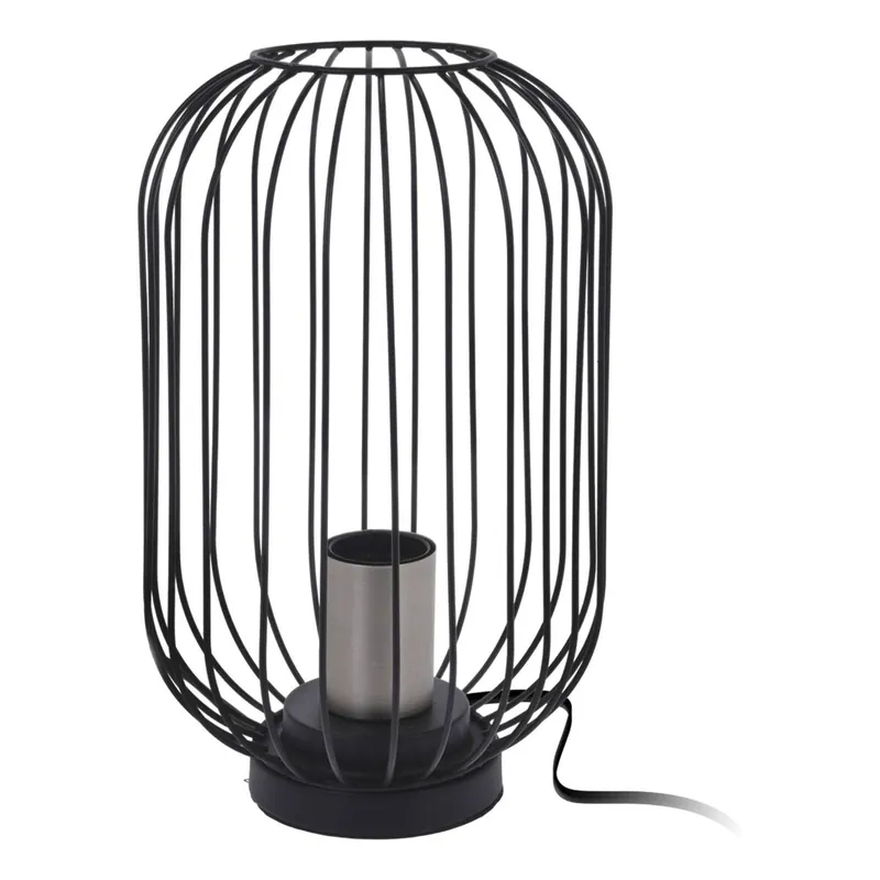 WELL HOME - Lampara de mesa color negro en metal Ø18x29cm