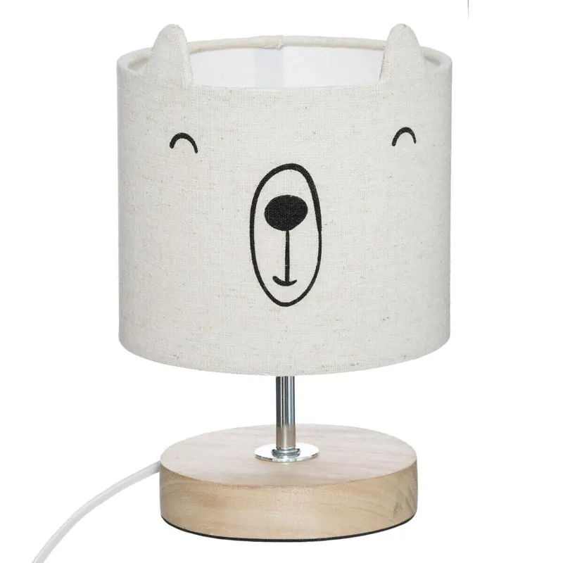 Well Home Lámpara infantil 'Ourson' en algodón y madera - Decoración