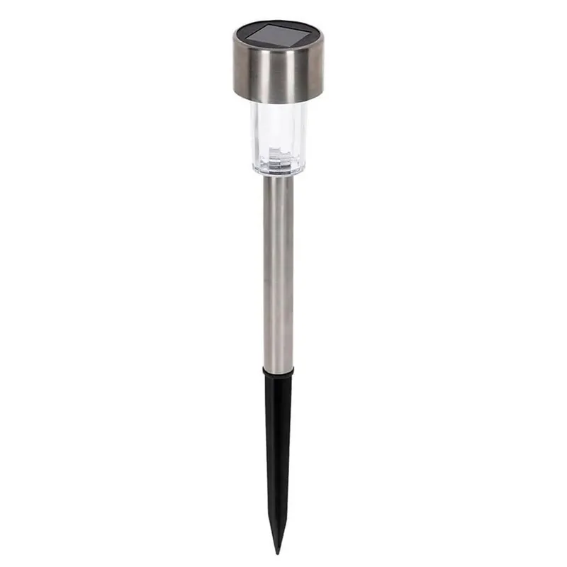 Well Home Luz solar LED exterior, H. 36,5cm y cabeza Ø4,6cm en acero inoxidable de luz blanca y fría - Decoración
